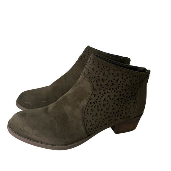 Carlos Santana Boots sz 8.5 Olive Green Embroidered #M523 - Picture 6 of 7